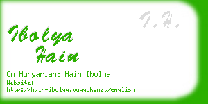 ibolya hain business card